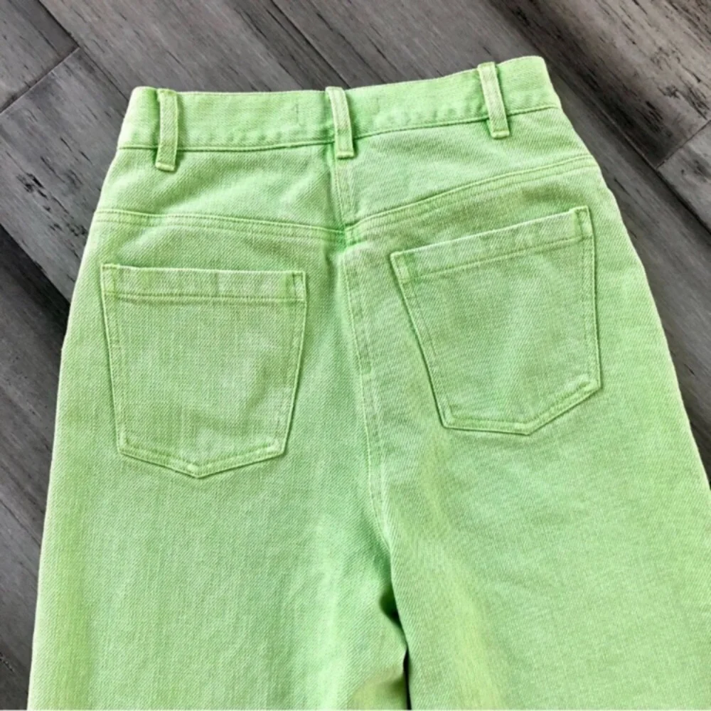 Urban Outfitters ‘Lena’ High Rise Wide Leg Pants in Lime - Picture 9 of 10
